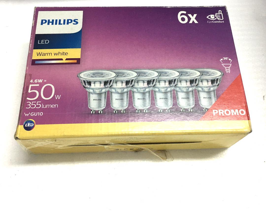 Philips LED GU10 4.6W Warm White x6