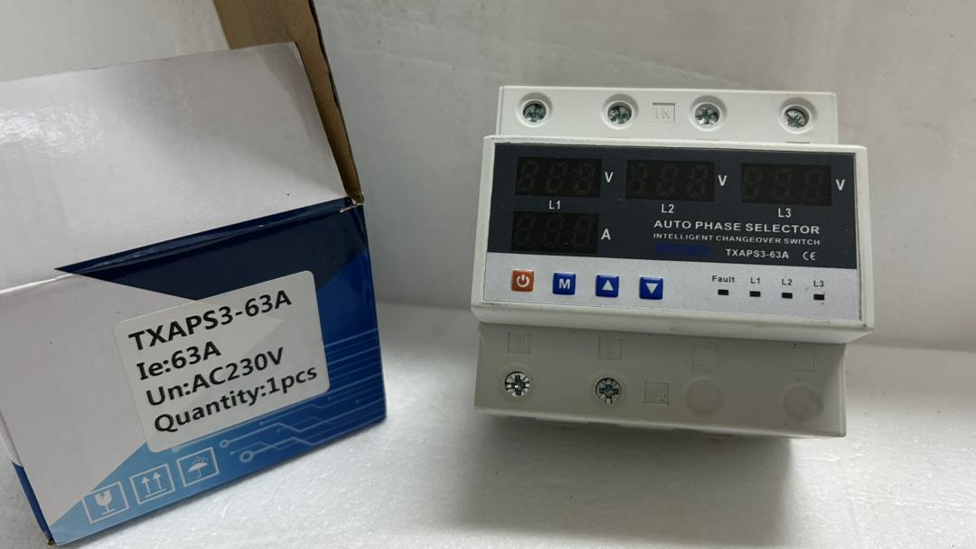 TRXMELE three-phase voltage and current protector 63A TXAPS3-63A